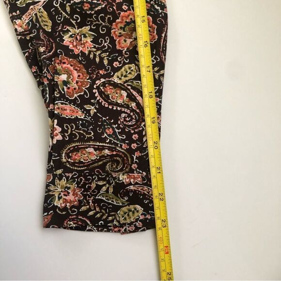 J Jill Dark Floral Paisley Button Front Tunic Top With Pockets Size Large - Picture 11 of 11